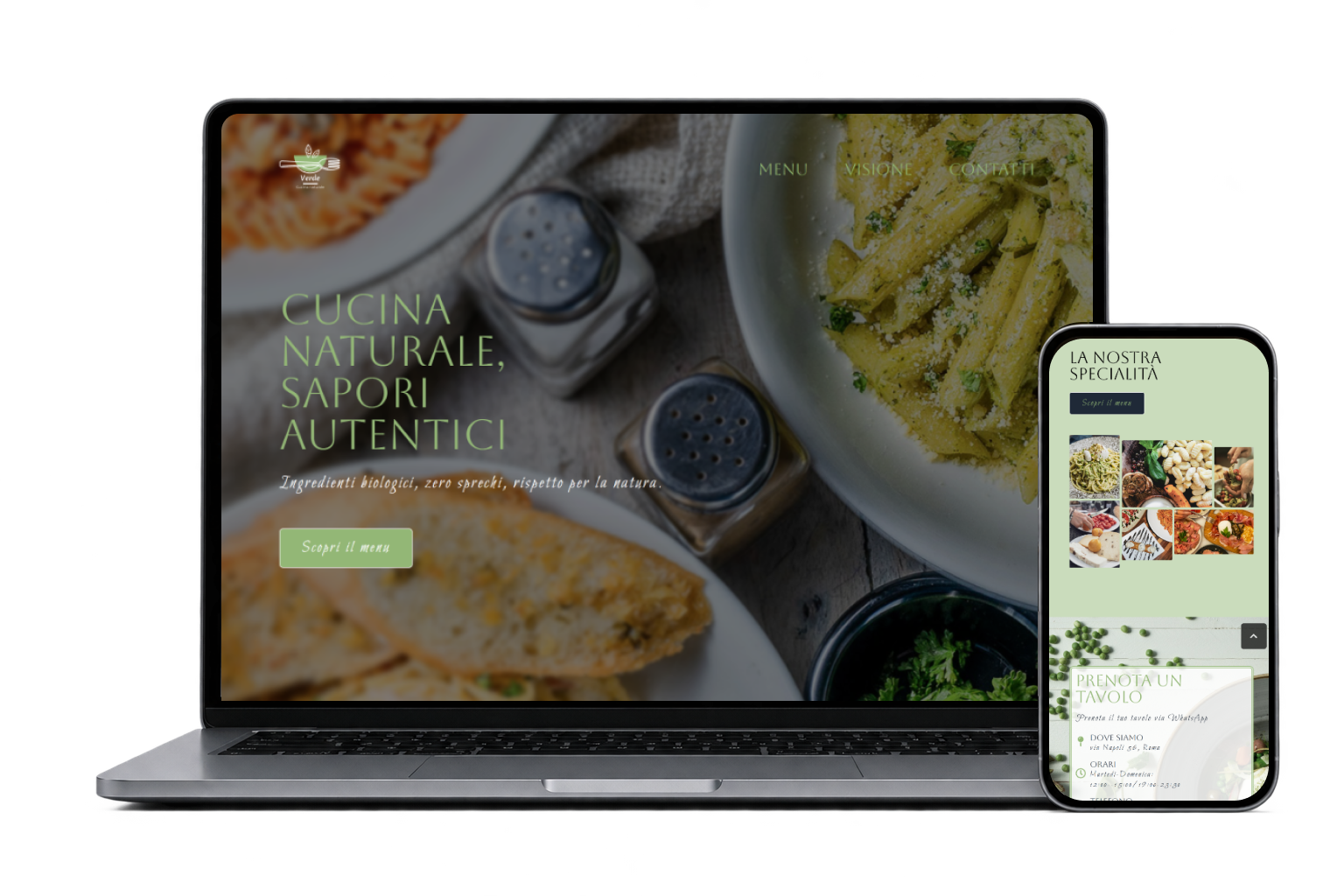 Versione personalizzata del sito per ristorante